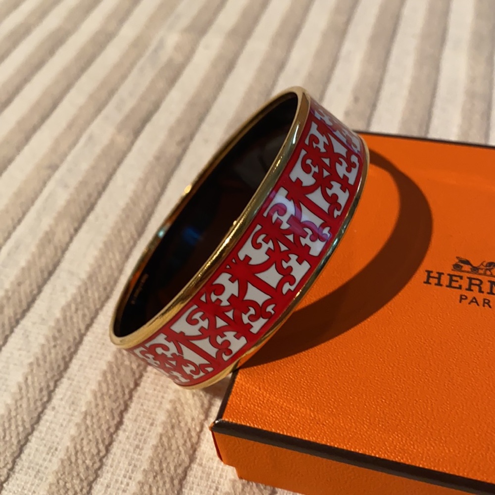 Hermes Balcons du Guadalquivir bangle red, white